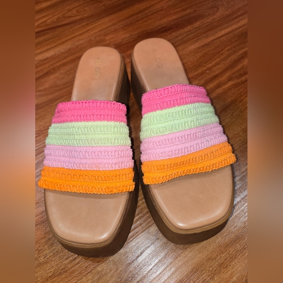 Aldo Pastel Rainbow Crotchet Sandals - Picture 9 of 16